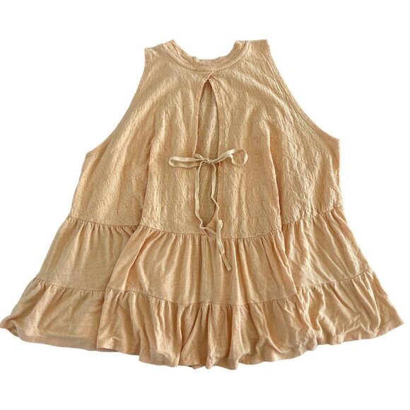 Free People Right On Time Tiered Tunic Light Orange Size XS $68 Boho RARE! - Picture 11 of 11